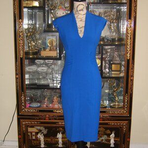 KAREN MILLEN BLUE SHEATH SLEEVELESS DRESS US6 UK10